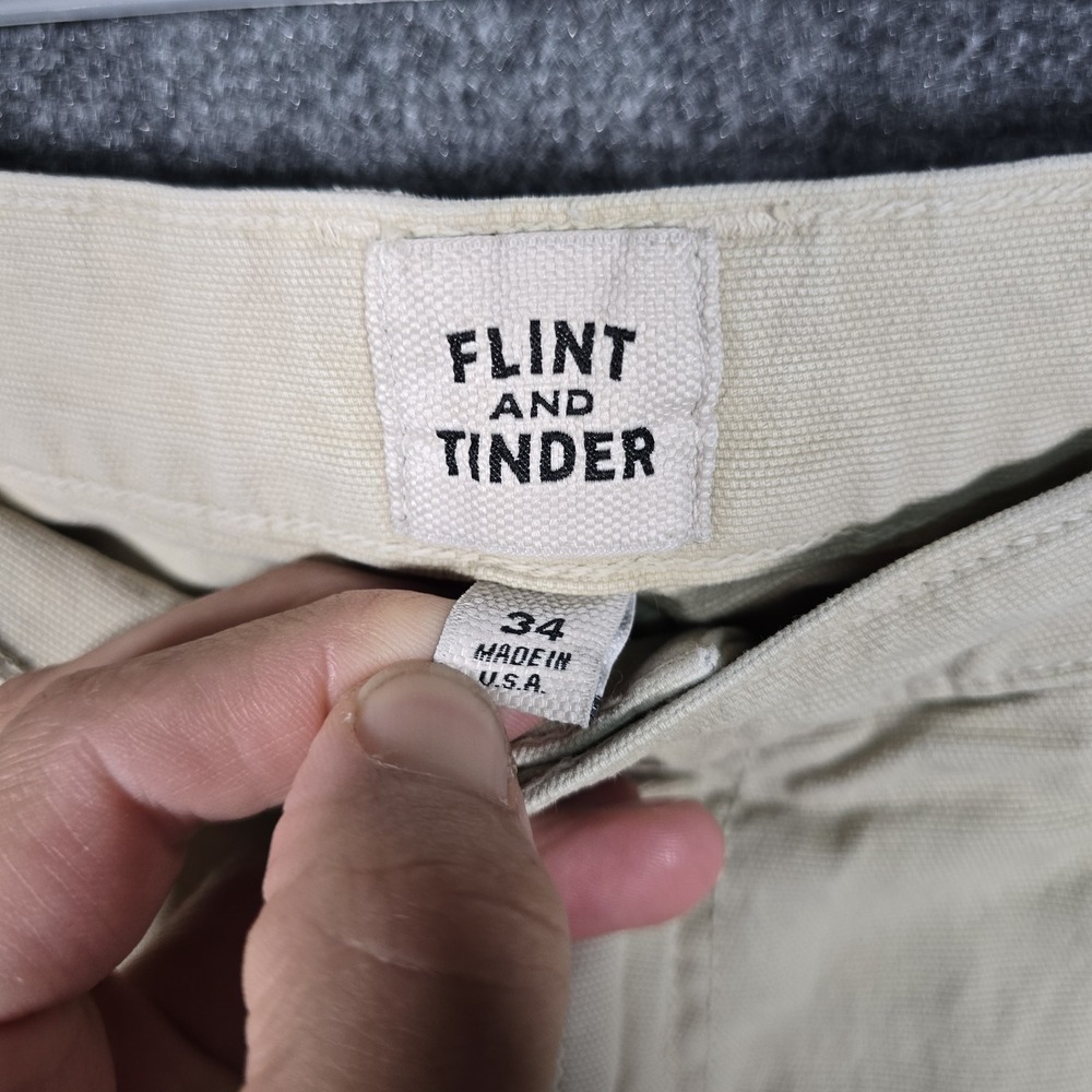 Huckberry Flint And Tinder Pants Mens 34x32 Mason Canvas Double Knee Distressed - Picture 7 of 13